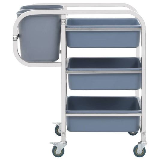 50918 vidaXL Kitchen Cart with Plastic Containers 82x43,5x93 cm