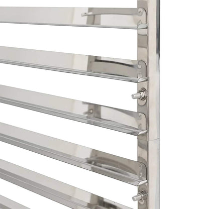 50920 vidaXL Kitchen Trolley for 16 Trays 38x55x163 cm Stainless Steel