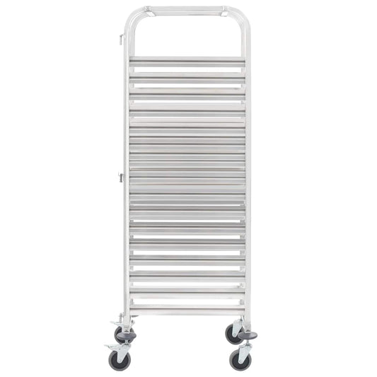 50920 vidaXL Kitchen Trolley for 16 Trays 38x55x163 cm Stainless Steel
