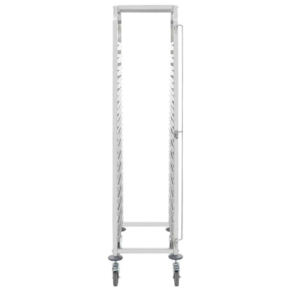 50920 vidaXL Kitchen Trolley for 16 Trays 38x55x163 cm Stainless Steel