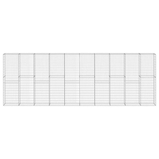 144915 vidaXL Gabion Wall with Covers Galvanised Steel 600x30x200 cm