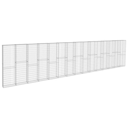 Gabion Wall with Covers Galvanised Steel 900x50x200 cm