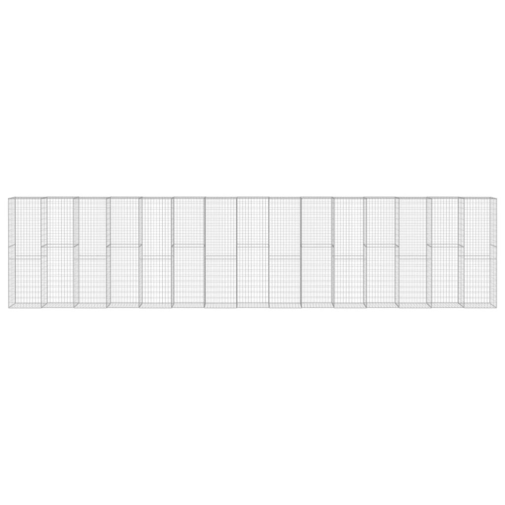 Gabion Wall with Covers Galvanised Steel 900x50x200 cm