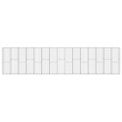 Gabion Wall with Covers Galvanised Steel 900x50x200 cm
