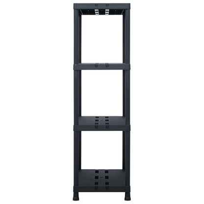 Storage Shelf Racks 2 pcs Black 220 kg 90x40x138 cm Plastic