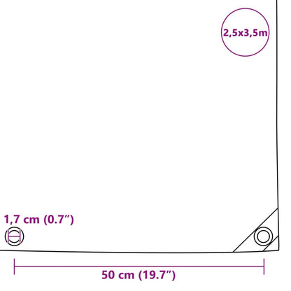 Tarpaulin 650 g/m² 2.5x3.5 m Blue