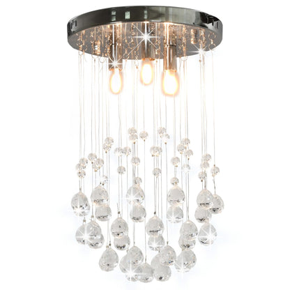 Ceiling Lamp with Crystal Beads Silver Sphere 3 x G9 Bulbs