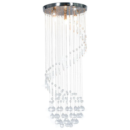 Ceiling Lamp with Crystal Beads Silver Spiral G9