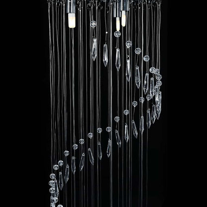 281577 vidaXL Ceiling Lamp with Crystal Beads Silver Spiral G9