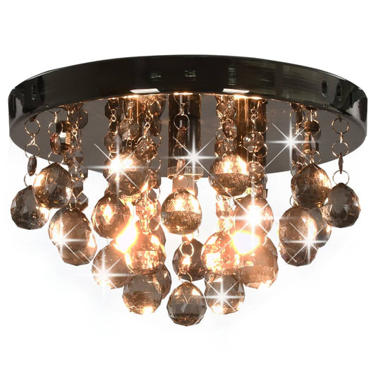 Chandelier | Black for lamp base, smoky beads