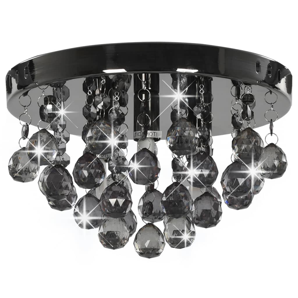 Chandelier | Black for lamp base, smoky beads