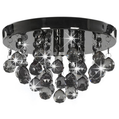 Chandelier | Black for lamp base, smoky beads