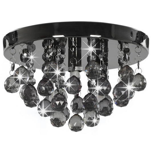 Chandelier | Black for lamp base, smoky beads