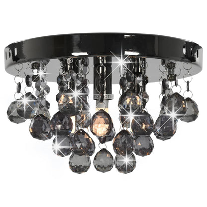 Chandelier | Black for lamp base, smoky beads
