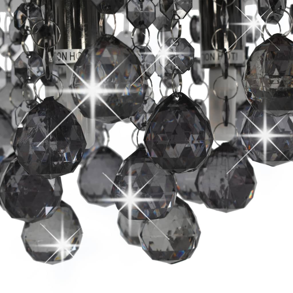 Chandelier | Black for lamp base, smoky beads