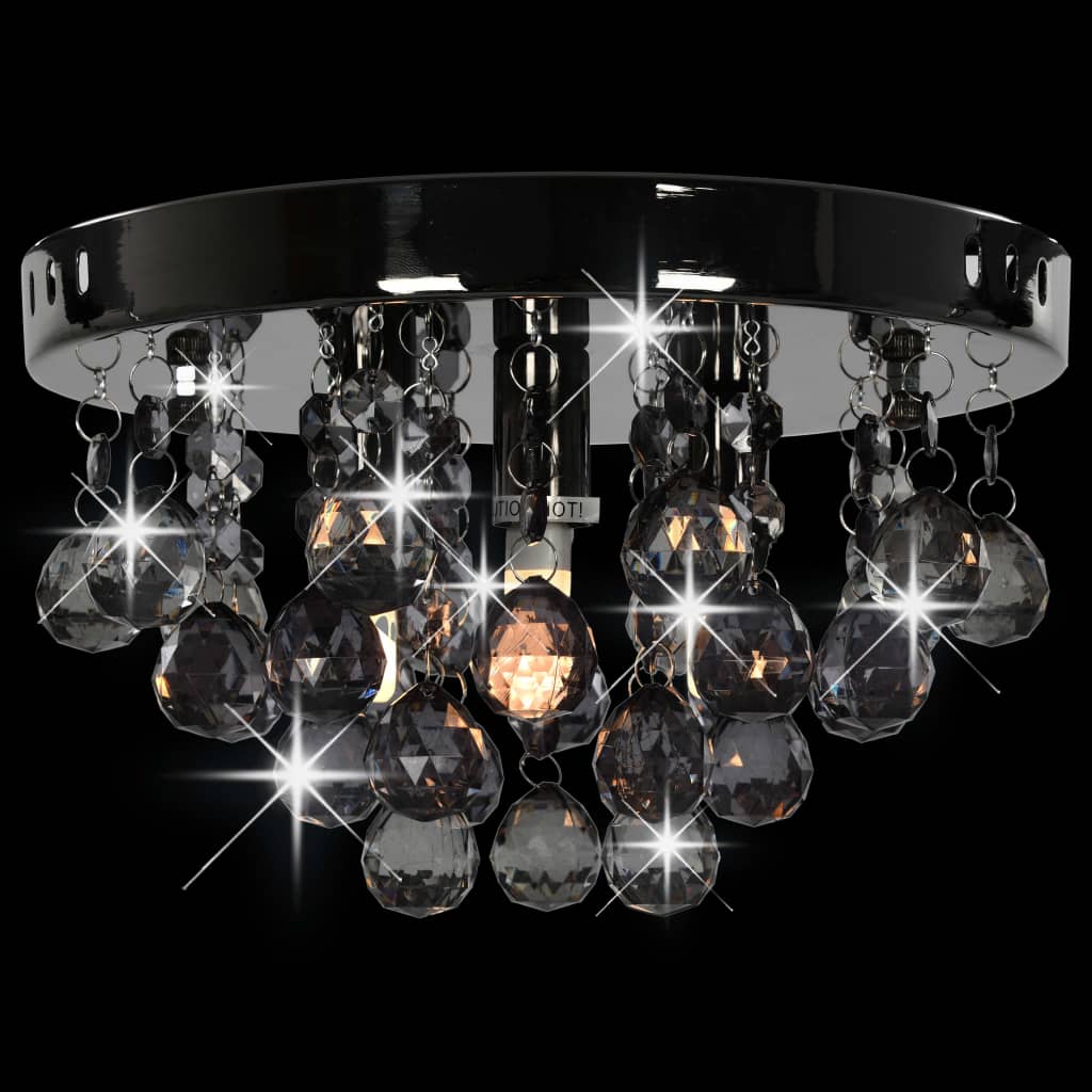 Chandelier | Black for lamp base, smoky beads