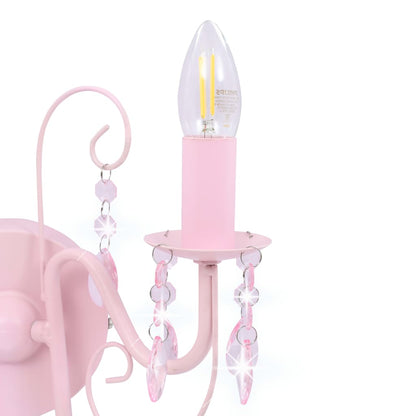Wall Lamp with Beads Pink 2 x E14 Bulbs