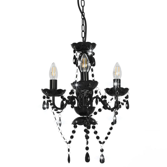 Chandelier | Black | Metal and Acrylic | Medium | Chandelier | Round