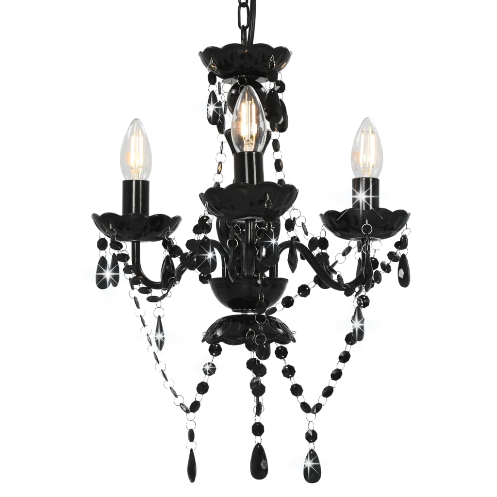 Chandelier | Black | Metal and Acrylic | Medium | Chandelier | Round