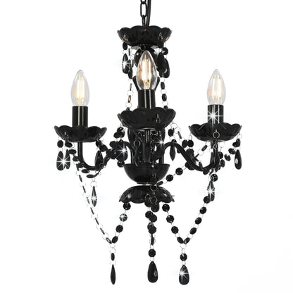 Chandelier | Black | Metal and Acrylic | Medium | Chandelier | Round