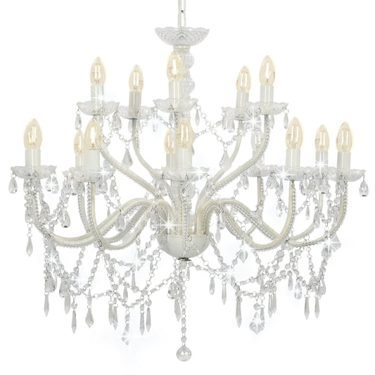 Chandelier | White (frame) + Transparent (beads)