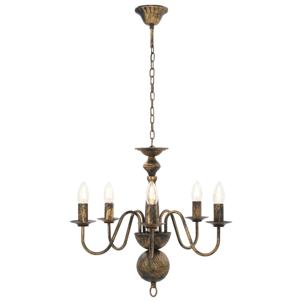 Chandelier Antique Black 5 x E14 Bulbs