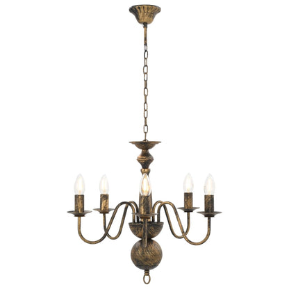 Chandelier Antique Black 5 x E14 Bulbs