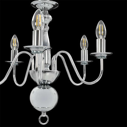 Chandelier Silver 5 x E14 Bulbs