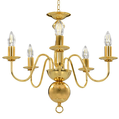 Chandelier Golden 5 x E14 Bulbs