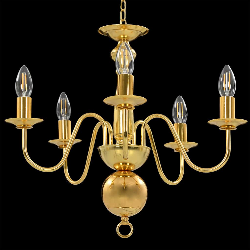 Chandelier Golden 5 x E14 Bulbs