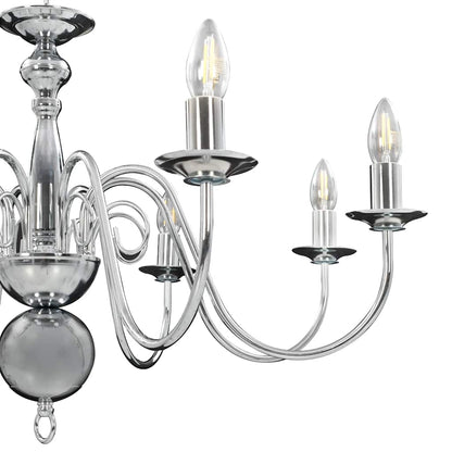 281618 vidaXL Chandelier Silver 8 x E14 Bulbs