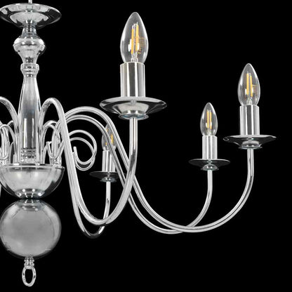 281618 vidaXL Chandelier Silver 8 x E14 Bulbs