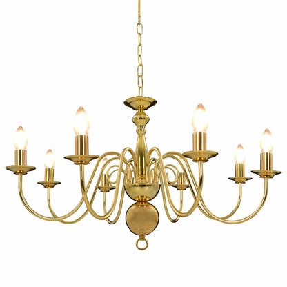 281619 vidaXL Chandelier Golden 8 x E14 Bulbs