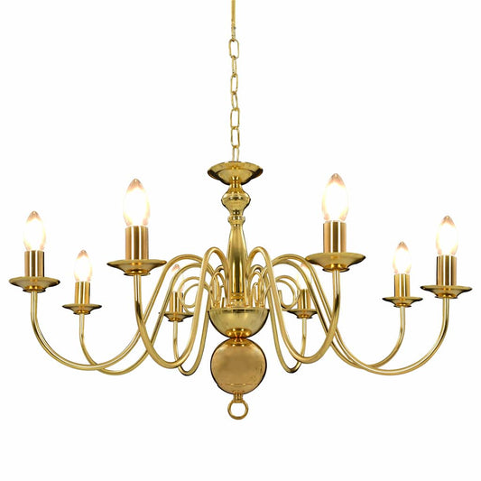 281619 vidaXL Chandelier Golden 8 x E14 Bulbs