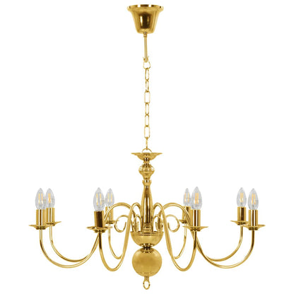 281619 vidaXL Chandelier Golden 8 x E14 Bulbs
