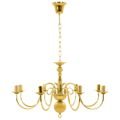 281619 vidaXL Chandelier Golden 8 x E14 Bulbs