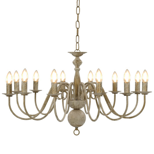 Chandelier | Antique White | Metal | Large | Luxury | Chandelier