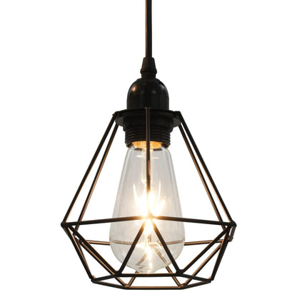 Ceiling Lamp with Diamond Design Black 3 x E27 Bulbs