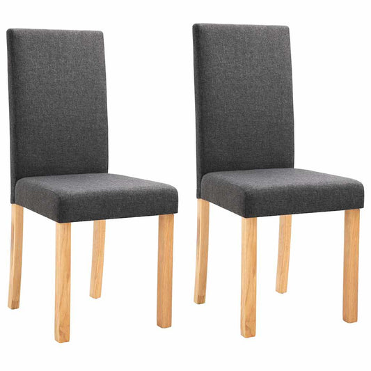 Dining Chairs 2 pcs Dark Gray Fabric