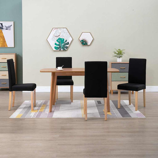 Dining Chairs 4 pcs Black Fabric