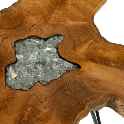 Coffee Table 70x45 cm Solid Teak Wood and Polyresin