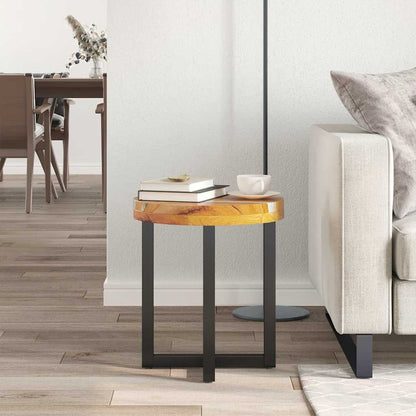 281652 vidaXL Coffee Table 40x45 cm Solid Teak Wood and Polyresin