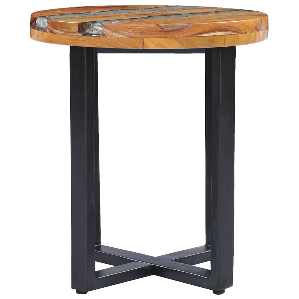 281652 vidaXL Coffee Table 40x45 cm Solid Teak Wood and Polyresin