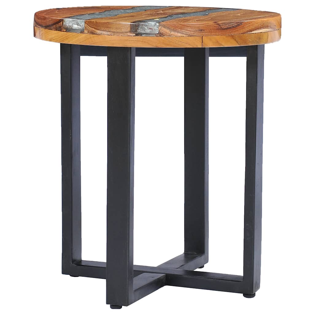 281652 vidaXL Coffee Table 40x45 cm Solid Teak Wood and Polyresin