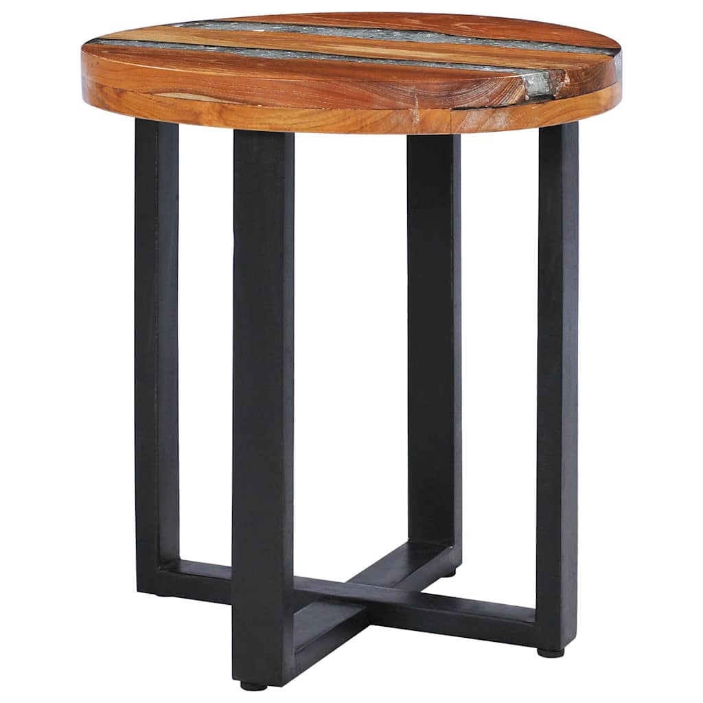 281652 vidaXL Coffee Table 40x45 cm Solid Teak Wood and Polyresin