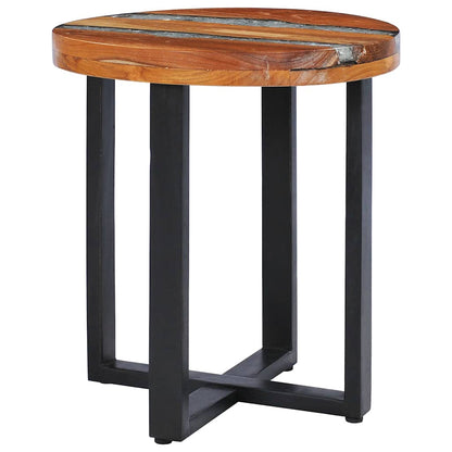 281652 vidaXL Coffee Table 40x45 cm Solid Teak Wood and Polyresin