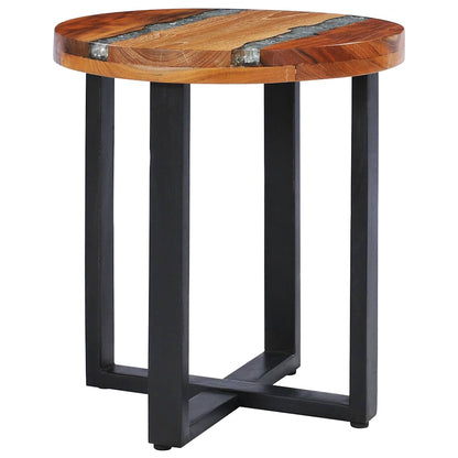 281652 vidaXL Coffee Table 40x45 cm Solid Teak Wood and Polyresin
