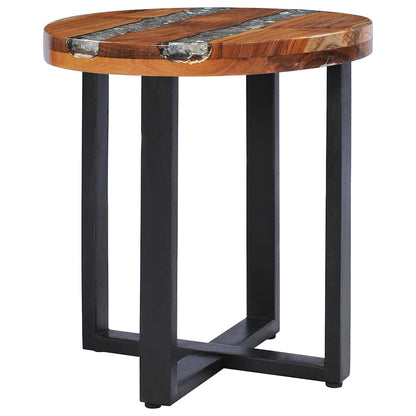 281652 vidaXL Coffee Table 40x45 cm Solid Teak Wood and Polyresin