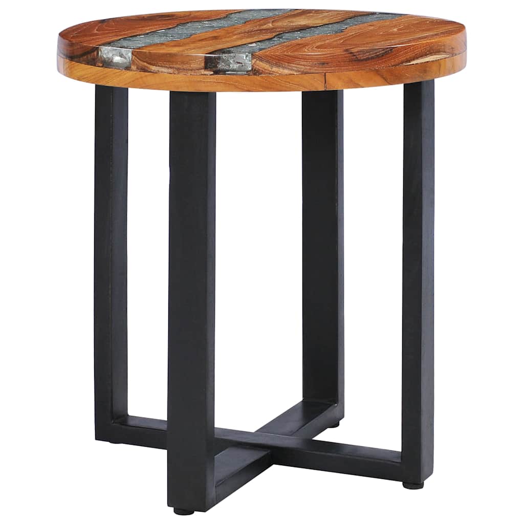 281652 vidaXL Coffee Table 40x45 cm Solid Teak Wood and Polyresin
