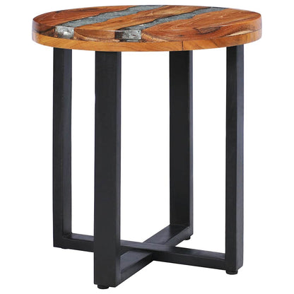 281652 vidaXL Coffee Table 40x45 cm Solid Teak Wood and Polyresin